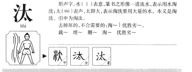 汰字字源