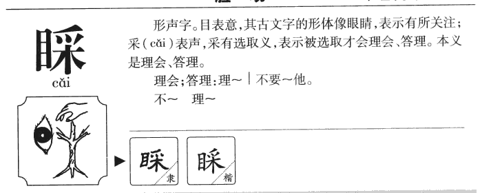 睬字字源