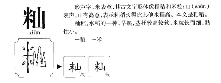 籼字字源