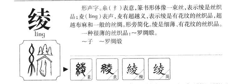 绫字字源