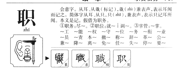 职字字源