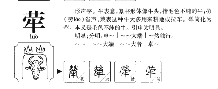 荦字字源