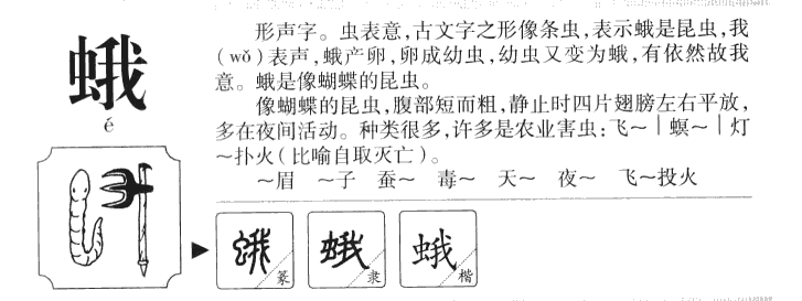 蛾字字源