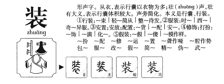 装字字源