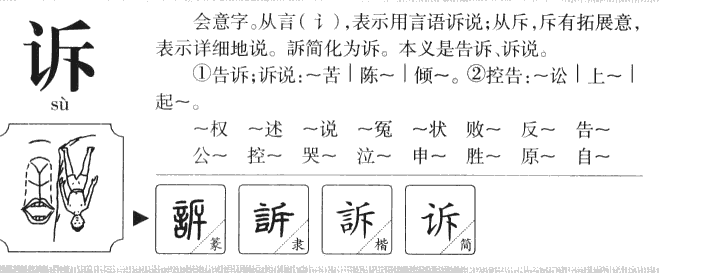 诉字字源