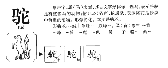 驼字字源